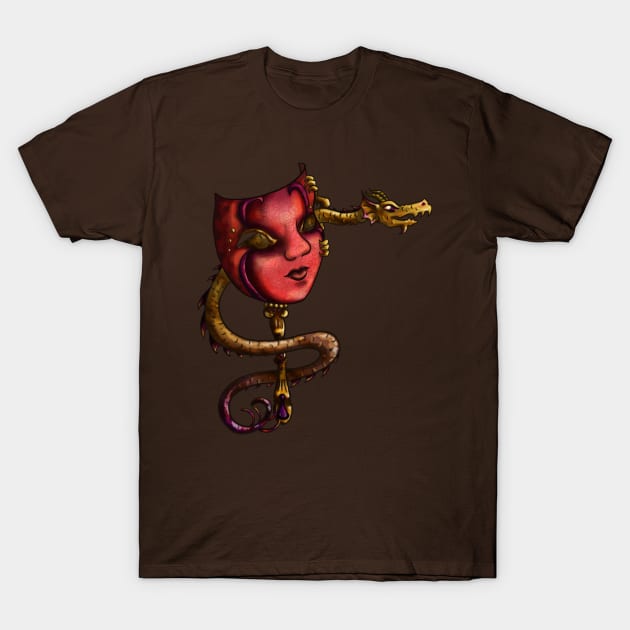 Dragon Masque T-Shirt by Thedustyphoenix